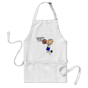 Basketball-Sprungwurf Blaue T-Shirts und Geschenke Schürze