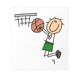 Basketball-Sprungwurf grüne T-Shirts und Geschenke Notizblock