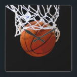 Basketball Square Wallclock Quadratische Wanduhr<br><div class="desc">We Love Basketball - American Popular Sports - Basketball Images</div>