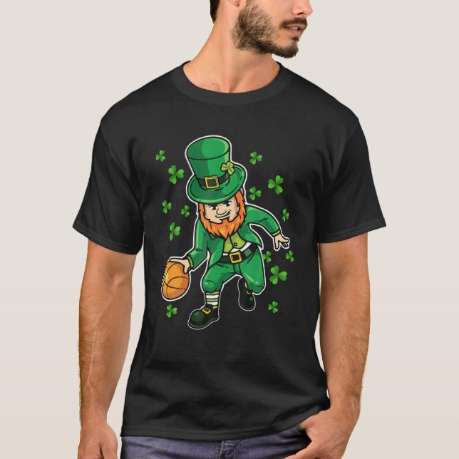 Basketball St Patricks Day Leprechaun Kinder ich T-Shirt (Vorderseite)