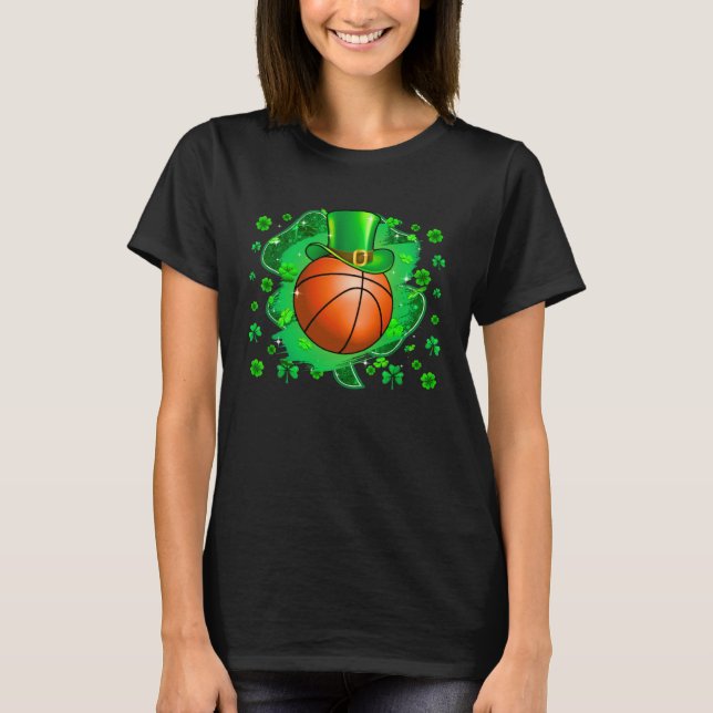 Basketball St Patricks Day Leprechaun Shamrock Boy T-Shirt (Vorderseite)