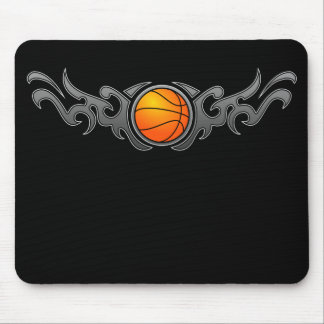 Basketball-Stammes- Flammen-Grau Mousepad