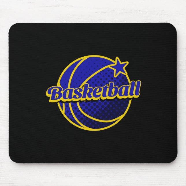 Basketball Star Blau und Gelb Mousepad (Vorne)