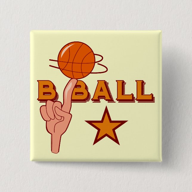 Basketball-Stern-T - Shirts und Geschenke Button (Vorderseite)