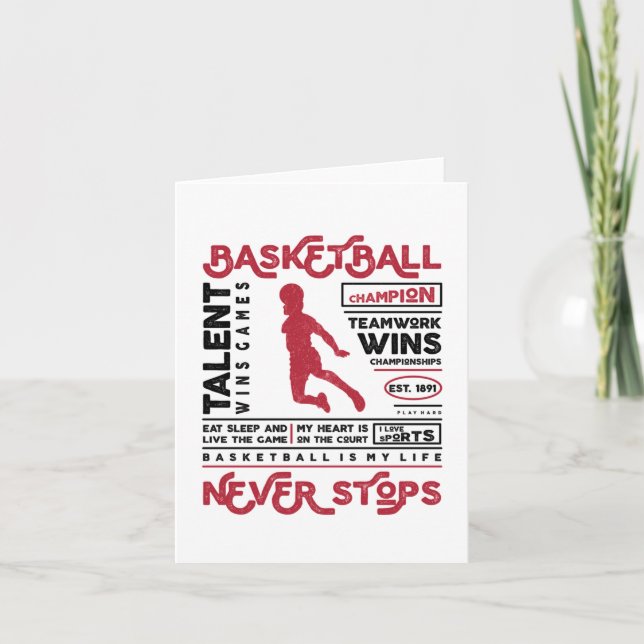 Basketball stoppt nie karte (Vorderseite)