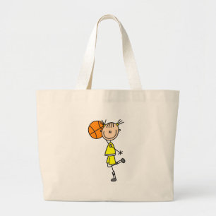 Basketball-Strichmännchen-Tasche Jumbo Stoffbeutel
