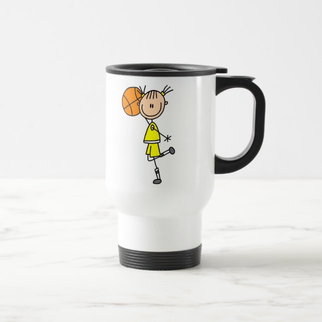 Basketball-Strichmännchen-Tasse Reisebecher (Rechts)