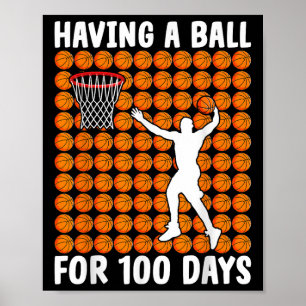 Basketball Student 100. Tag mit Ball 100 Tage Poster
