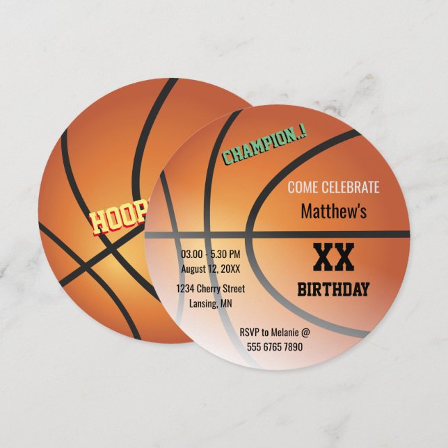 Basketball Super Budget Special Einladung (Vorne/Hinten)