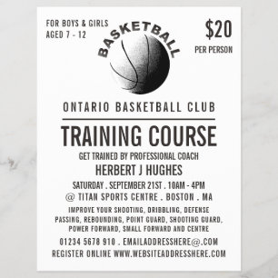 Basketball-Symbol, Basketball-Trainingskurs Flyer