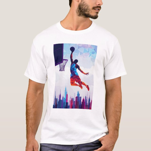 Basketball - T - Shirt - City Scape Dunk (Vorderseite)