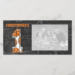 Basketball-Tafel-Foto-1. Geburtstag Ankündigung