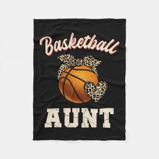 Basketball Tante Leopard Basketball Spielerin Mutt Fleecedecke (Vorderseite)