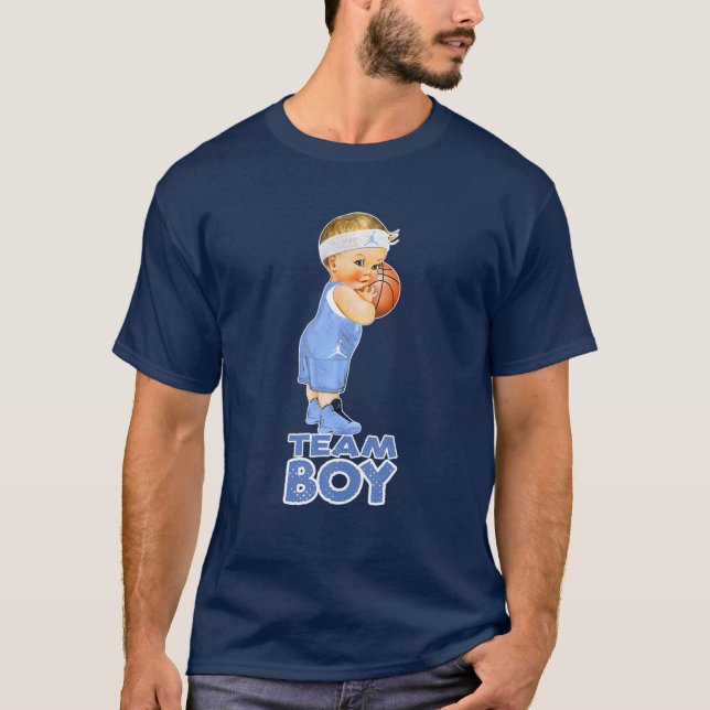 Basketball Team Boy Baby Gender Reveal T-Shirt (Vorderseite)