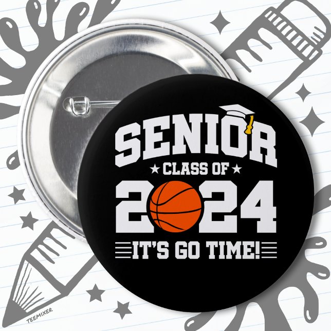 Basketball Team Class 2024 Abschluss Senior 2024 Button (Von Creator hochgeladen)
