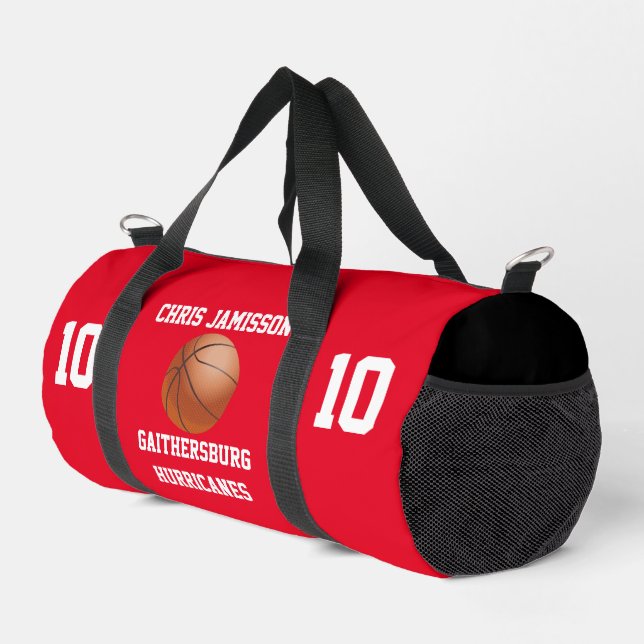Basketball Team Coach oder Spieler Red Personalisi Duffle Bag (Rechte Ecke)
