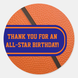 Basketball Team Colors Anpassbares Gastgeschenk Runder Aufkleber