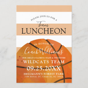 Basketball Team Ende der Saison Luncheon Einladung