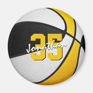 Basketball Team Farben Geschenke schwarzes Gold Magnet