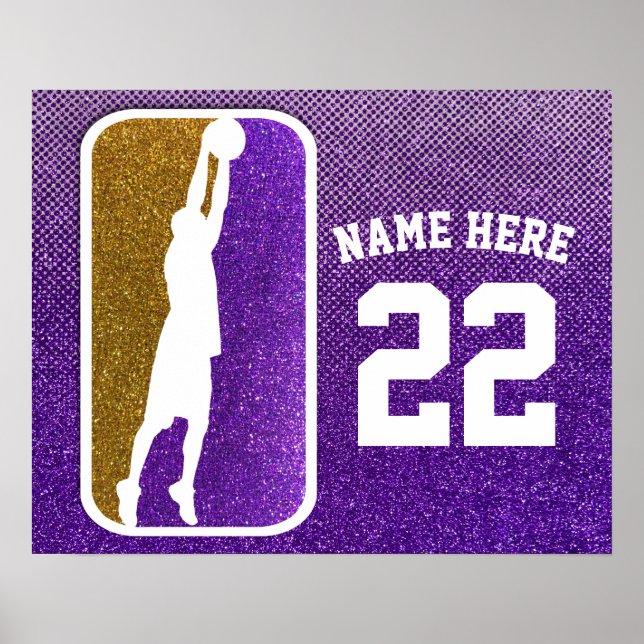 Basketball Team Glitter Sports College High School Poster (Vorne)