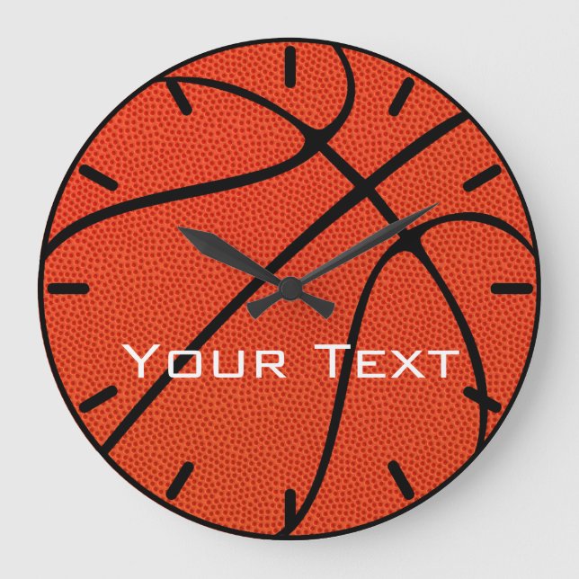 Basketball-Team-kundenspezifische Text-Wanduhr Große Wanduhr (Vorderseite)