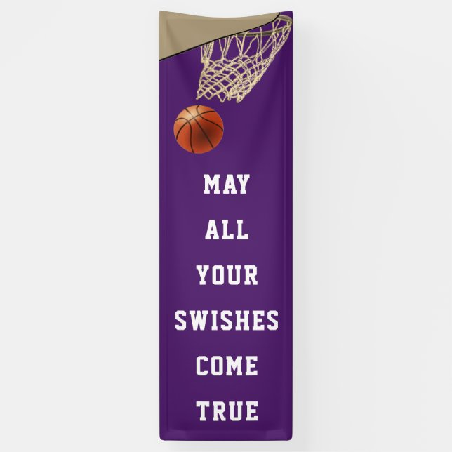 Basketball Team Lila Banner (Vertikal)