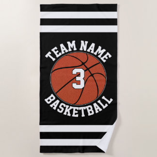 Basketball Team Name & Spielernummer Strandtuch
