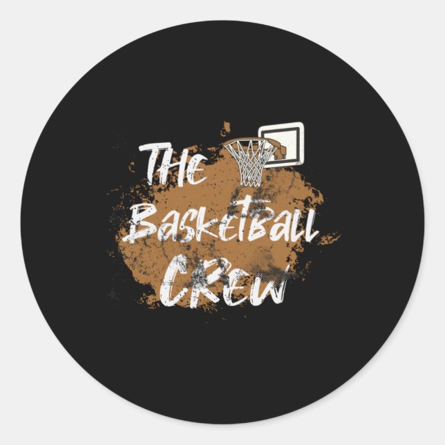 Basketball Team Runder Aufkleber (Vorderseite)