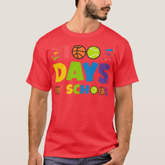 Basketball Tennis 100 Tage Geschenkidee T-Shirt