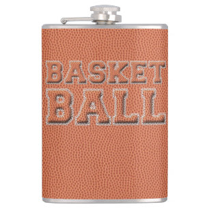 Basketball Text und Textur Flachmann