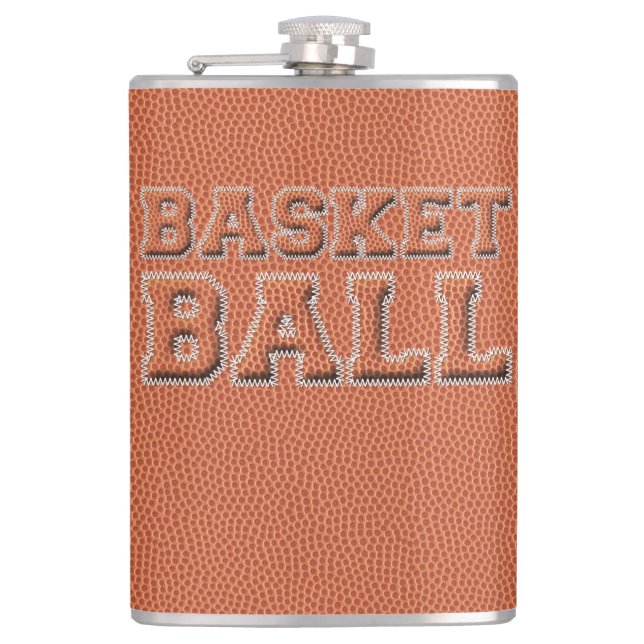 Basketball Text und Textur Flachmann (Vorderseite)
