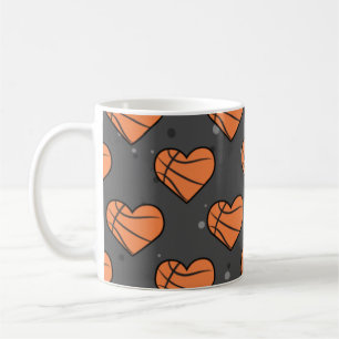 Basketball-Textur in Herzform - Muster Kaffeetasse