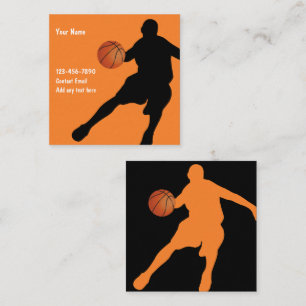 Basketball-Thema Coole zweiseitige Visitenkarten Quadratische Visitenkarte