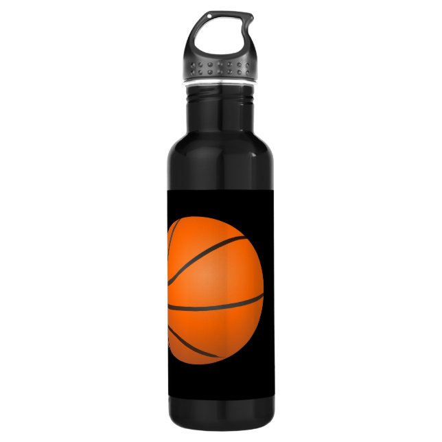 Basketball-Thema Edelstahlflasche (Vorderseite)