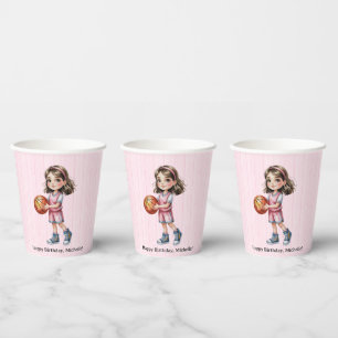 Basketball Thema Geburtstagsparty für Mädchen Pappbecher