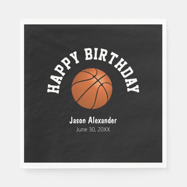 Basketball Thema Geburtstagsparty Napkins Geschirr Serviette (Vorderseite)
