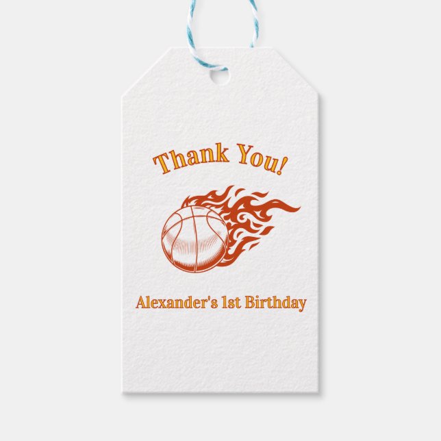 Basketball-Thema  Geschenkanhänger (Vorderseite)