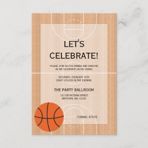 Basketball-Themed Bar Mitzvah Empfang Einladung