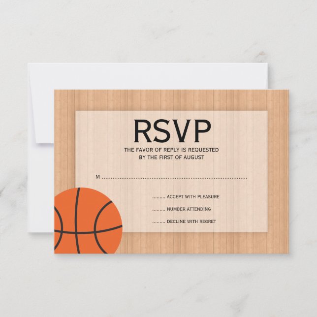 Basketball Themed Bar Mitzvah UAWG RSVP Karte (Vorderseite)