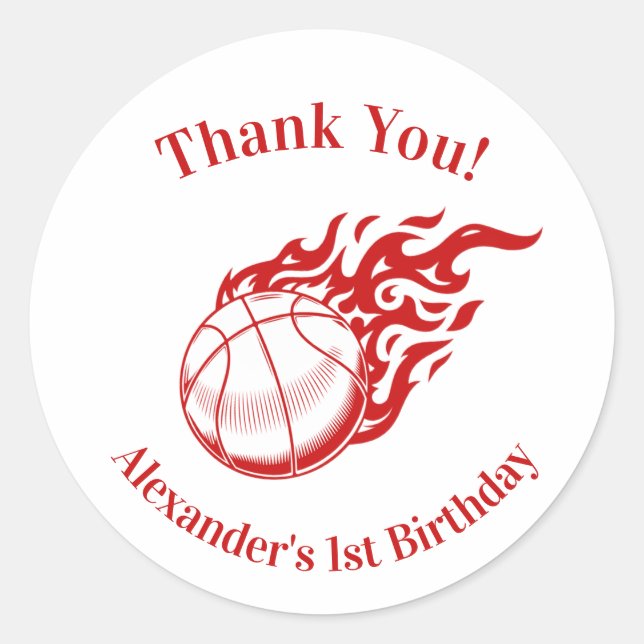 Basketball themed thank you stickers 2 (Vorderseite)