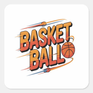 Basketball Thrill Quadratischer Aufkleber