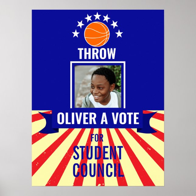 basketball Throw Vote Sports-Themed Voting Poster  (Vorne)