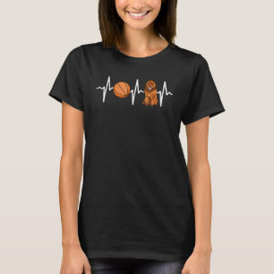 Basketball Tibetan Mastiff Heartbeat Dog T-Shirt