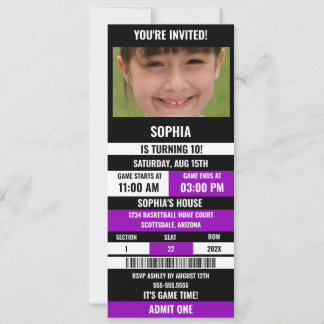 Basketball Ticket Birthday,Basketball Girl player  Einladung