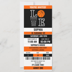 Basketball Ticket Geburtstag,Basketball Girl-Spiel Einladung