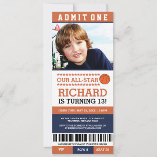 Basketball Ticket Geburtstag Einladung
