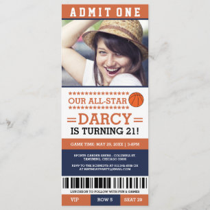Basketball Ticket Geburtstag Einladung