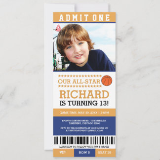Basketball Ticket Geburtstag Einladung