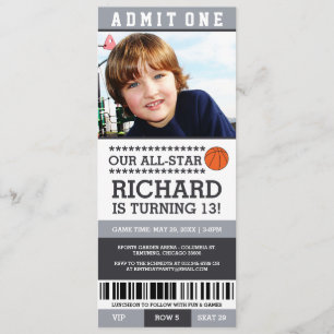 Basketball Ticket Geburtstag Einladungen