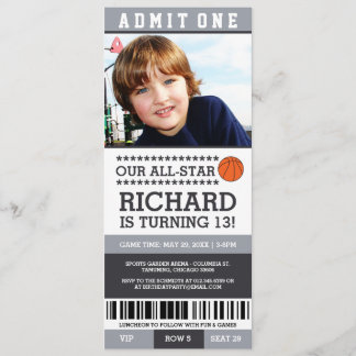Basketball Ticket Geburtstag Einladungen